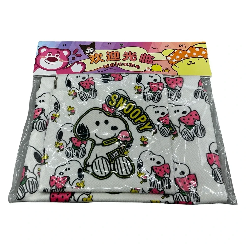 Snoopy Peanuts Squeeze Coin Purse Set 2-Piece White Watermelon Ice Cream New
